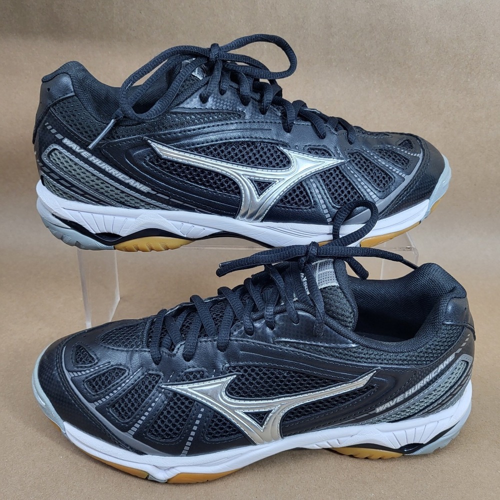 Mizuno Womens (Sz 8.5) Wave Hurricane 430190 9073 Black Running Volleyball Shoes